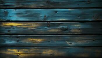 AI generated Old weathered wood plank table in rustic design generated by AI photo