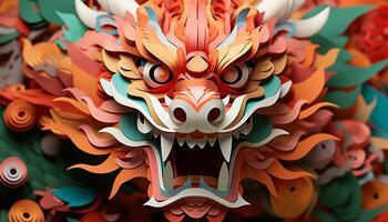 AI generated Dragon decoration symbolizes Chinese culture and celebration generated by AI photo