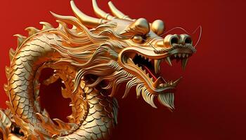 AI generated Dragon symbolizes strength and wealth in Chinese culture generated by AI photo