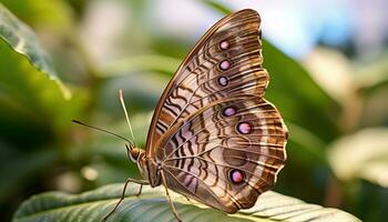 AI generated Resting butterfly showcases elegance and natural beauty generated by AI photo