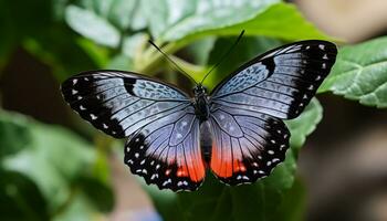 AI generated Butterfly wing showcases vibrant colors in nature generated by AI photo