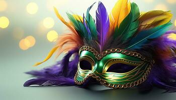 AI generated Colorful masquerade mask adds elegance to the party generated by AI photo
