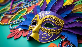ai generado vistoso mascaras y disfraces celebrar tradicional festivales generado por ai foto