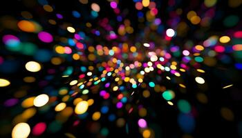 AI generated Vibrant colors illuminate celebration, confetti explodes with joy generated by AI photo
