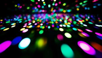 AI generated Glowing circles illuminate the vibrant nightclub celebration generated by AI photo
