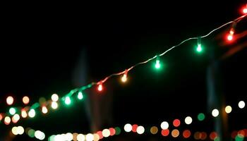 ai generado brillante luces iluminar el vibrante la vida nocturna celebracion generado por ai foto
