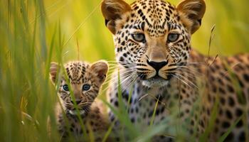ai generado guepardo, tigre, y jaguar, feroz y hermosa generado por ai foto