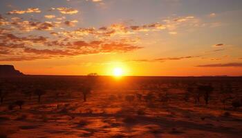 ai generado silueta de montañas a oscuridad, naturaleza belleza generado por ai foto