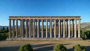 ai generado antiguo griego restos escaparate historia y arquitectónico belleza generado por ai foto