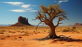 AI generated Monument Valley sandstone landscape, Africa famous arid beauty generated by AI photo