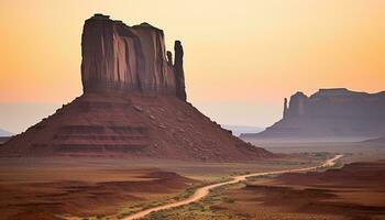 AI generated Monument Valley, Majestic sandstone landscape, Navajo culture, natural beauty generated by AI photo