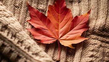 AI generated Autumn leaves create a vibrant, organic pattern generated by AI photo