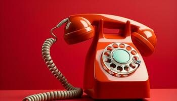 AI generated Rotary phone connects nostalgia with old fashioned communication generated by AI photo