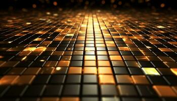 AI generated Shiny metallic squares in a vibrant abstract pattern generated by AI photo