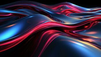 AI generated Abstract wave pattern in vibrant colors, digitally generated generated by AI photo