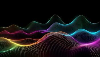 AI generated Abstract wave pattern in bright futuristic wallpaper design generated by AI photo