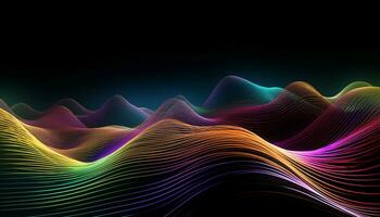 AI generated Abstract wave pattern in multi colored motion design generated by AI photo