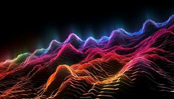 AI generated Futuristic wave pattern in digitally generated abstract image generated by AI photo