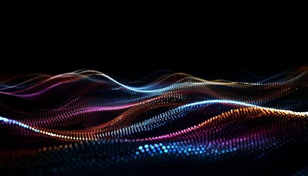 AI generated Vibrant colors in a row create a futuristic wave generated by AI photo