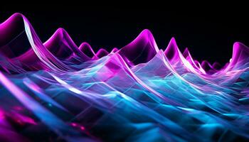 AI generated Futuristic motion in a vibrant, glowing, purple spiral generated by AI photo