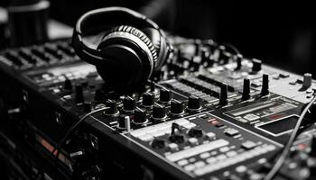 AI generated Mixing technology controls sound in the nightclub party generated by AI photo