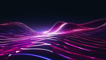 AI generated Glowing purple wave pattern flows in futuristic space generated by AI photo