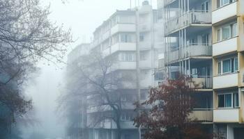 ai generado moderno rascacielos mezcla con naturaleza en tranquilo paisaje urbano generado por ai foto