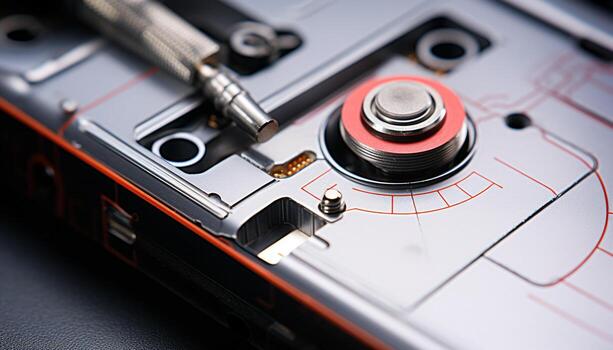 AI generated Close up of computer motherboard, a technological marvel generated by AI photo