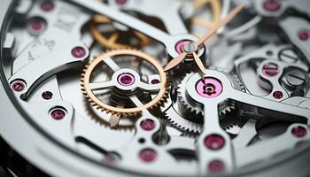 AI generated Clockworks in motion, precision teamwork creates industry generated by AI photo
