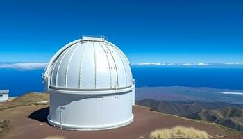 AI generated Astronomy telescope explores nature vast, starry landscapes generated by AI photo