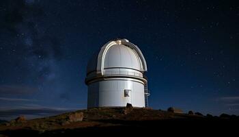 AI generated Watching the Milky Way with a hand held telescope generated by AI photo