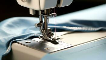 AI generated Sewing industry, machinery, thread, textile, garment, workshop generated by AI photo