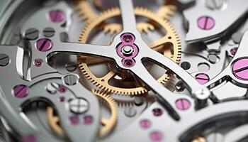 AI generated Mechanic repairing wristwatch, ensuring accuracy with teamwork generated by AI photo