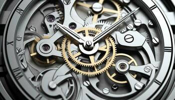 AI generated Clockworks in motion, precision teamwork creates success generated by AI photo