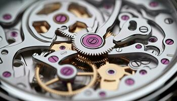 AI generated Restoring accuracy, watch maker disassembling small wristwatch generated by AI photo