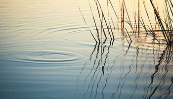 AI generated Blue wave reflects nature beauty in tranquil water generated by AI photo