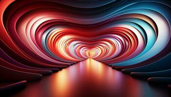 AI generated Bright multi colored abstract design with glowing futuristic shapes generated by AI photo