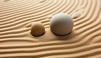 AI generated Yellow sand dune pattern creates tranquil scene generated by AI photo