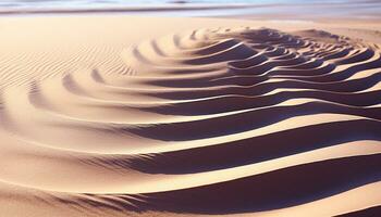 AI generated Sand dune landscape, rippled wave pattern, arid climate generated by AI photo