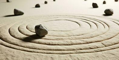 AI generated Stone heart shape on sandy beach, symbolizing love generated by AI photo