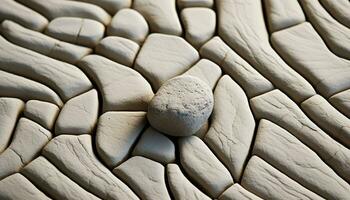 AI generated Smooth pebble on wet sand, nature textured design generated by AI photo