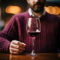 AI generated Adults enjoying wine at a cozy indoor table generated by AI photo