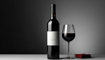 AI generated Luxury wine bottle reflects elegance and celebration generated by AI photo