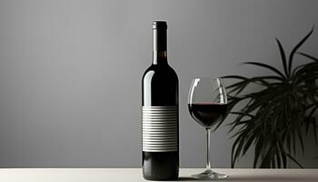 AI generated Luxury celebration with red wine and elegant glass generated by AI photo