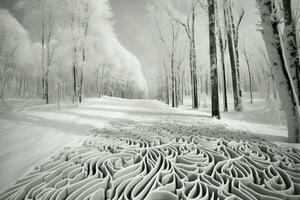 AI generated Ski Trail Patterns - Generative AI photo