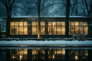 ai generado Nevado reflexiones en ventanas - generativo ai foto