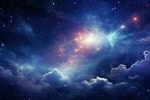 AI generated Universe galaxy wallpaper star particle motion on black background, starlight nebula in galaxy at universe Space background, Ai generated photo