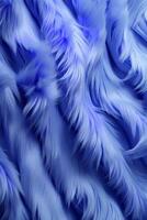 AI generated vertical abstract background texture of fluffy fur of blue color photo