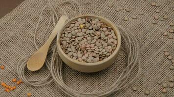 green lentils close up. High quality 4k footage video