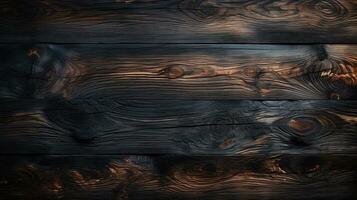 ai generado quemado roble madera textura fondo, quemado madera dura tablones superficie foto